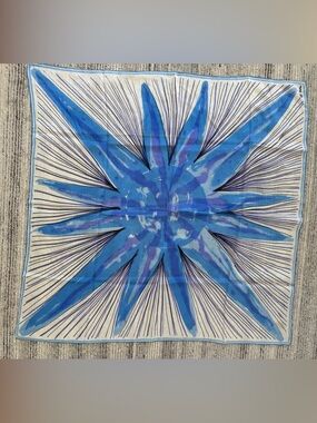 VTG Signed Vera Neumann 27" Square Silk Blend Scarf Burst Design